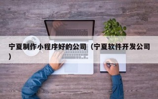 定西宁夏制作小程序好的公司（宁夏软件开发公司）